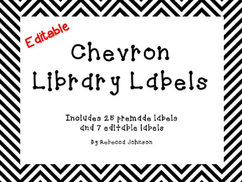 Preview of Editable Chevron Library Labels