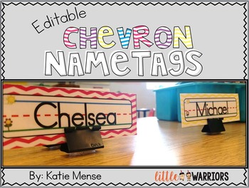 Preview of Editable Chevron Mini Nametags