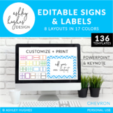 Editable Chevron Signs & Labels 
