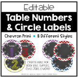 Editable Chevron Table Numbers and Labels