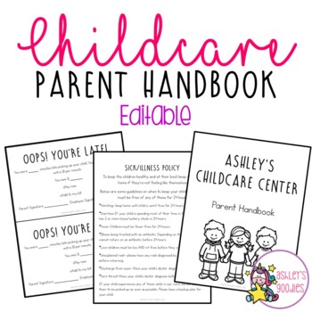 Preview of Editable Childcare Parent Handbook