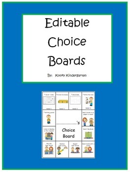 Preview of Editable Choice Boards