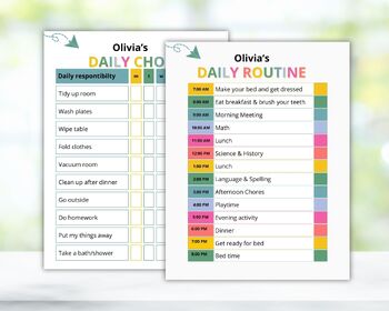 Preview of Editable Chore Chart,  Daily Checklist, Printable Daily Routine, Fridge Chore Ch