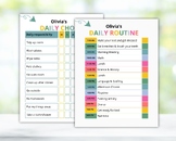 Editable Chore Chart,  Daily Checklist, Printable Daily Ro
