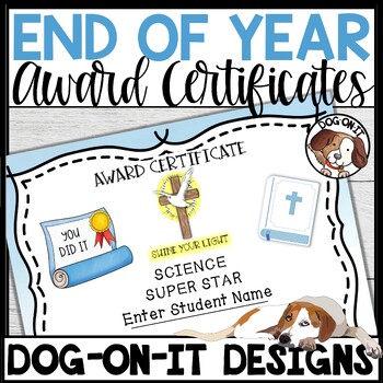 Preview of Christian End of the Year Award Certificates EDITABLE Student Academic Awards