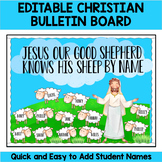 Editable Christian Bulletin Board, Door Decor: Our Good Shepherd