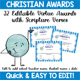 Editable Christian Virtue Awards with Scripture