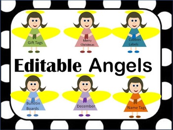 Preview of Editable Christmas Angel Labels