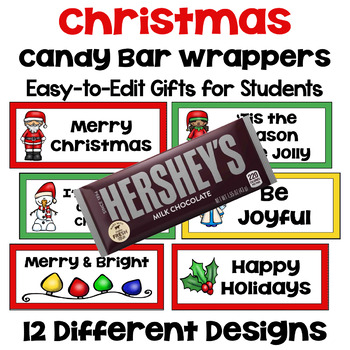 Preview of Personalized Christmas Candy Bar Wrappers