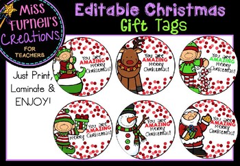 Editable Christmas Gift Tags By Miss Furnell S Creations Tpt