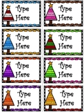 Editable Christmas Gift Tags  - Christmas Tree Template - 