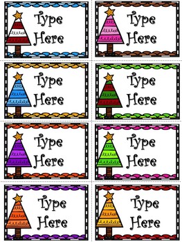 Preview of Editable Christmas Gift Tags  - Christmas Tree Template - Name Tags