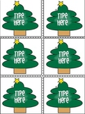 Editable Christmas Gift Tags  - Christmas Tree Template  -