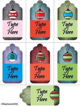 Editable Ornaments-Parent Gifts, Name Tags, Gift Tags-Early  Childhood/Elementary