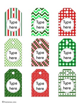 Editable Christmas Gift Tags Printable For Parents and Students by Nastaran