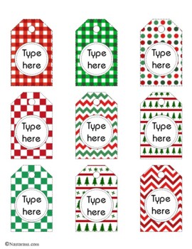 Editable Christmas Gift Tags Printable For Parents and Students by