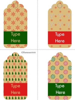 Editable Christmas Gift Tags Printable For Parents and Students by Nastaran