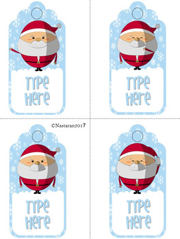 Editable Christmas Gift Tags With Santa by Nastaran | TpT