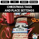 Editable Christmas Gift Tags and Name Tags for Place Settings