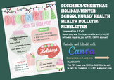 Editable Christmas Health Bulletin/Newsletter for School N