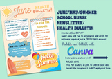 Editable June/Summer Health Bulletin/Newsletter for School