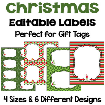 Preview of Christmas Gift Tags and Editable Labels