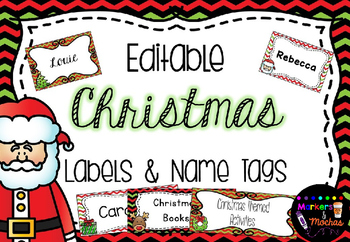 Preview of Editable Christmas Labels & Name Tags