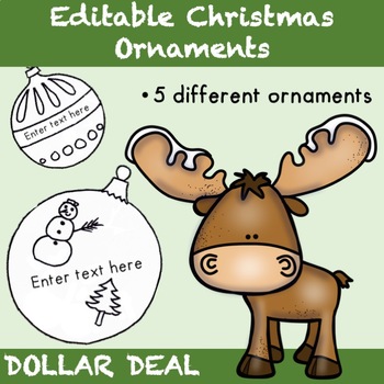 Preview of Editable Christmas Ornaments - Christmas Activities #DollarDeal