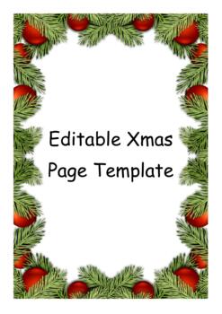 Preview of Editable Christmas Page Template MS Word