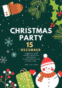 Preview of Editable Christmas Party Invitation