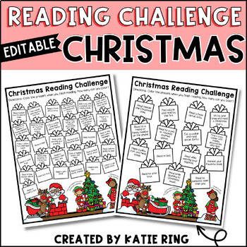 Preview of Editable Christmas Reading Challenge - December Book Log
