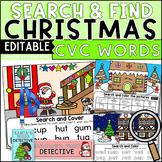 Editable Christmas Search and Find Phonics Centers Practic