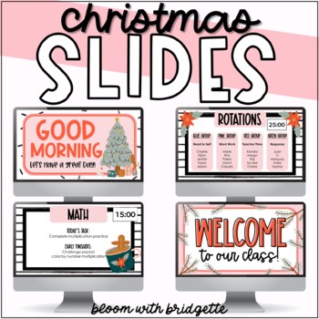 Preview of Editable Christmas Slide Templates with Timers