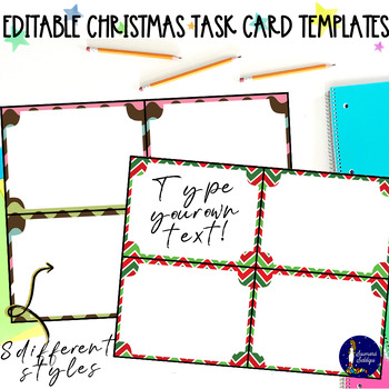 Preview of Editable Christmas Task Card Templates PPT