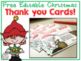 Editable Christmas Thank You Cards