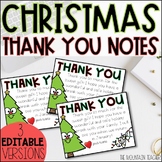 Christmas Thank You Cards - Editable Template for Holiday 