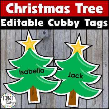 Christmas Name Tags - Editable Locker Labels or Cubby Tags - Retro