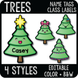 Christmas Tree Name Tags, Winter Decor Cubby and Locker Label