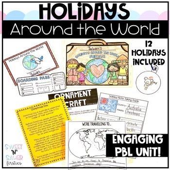 Preview of Editable Christmas and Holidays Around the World PBL Unit