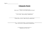 Editable Cinquain Poem Printables Template Example Class Book