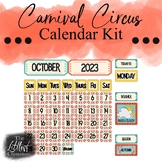 Editable Circus Calendar Display |  Carnival Calendar Kit 