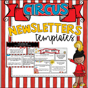 Preview of Circus Theme | Editable | Teacher Newsletter Templates