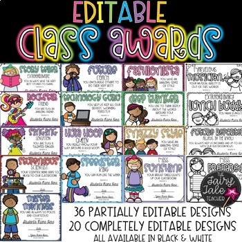 Editable Awards and Certificates by The Fairy Tale Teacher | TPT