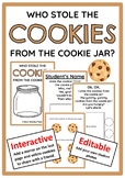Editable Class Book- Who Stole The Cookies From The Cookie Jar