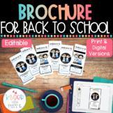 Editable Class Brochures for Back to School- Printable & Digital