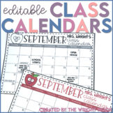 Editable Class Calendar Templates