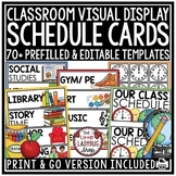 Editable Class Daily Visual Schedule Cards Templates with 