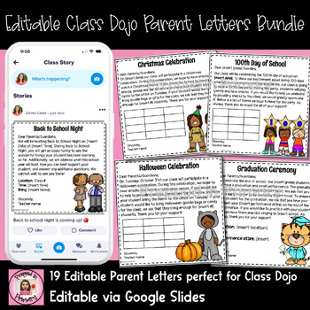 Preview of Class Dojo Editable Parent Letters Bundle - Parent Communication