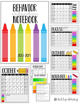 Preview of Editable Class Dojo Behavior Calendar Notebook