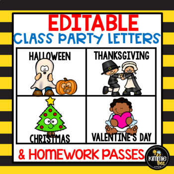 Preview of Editable Class Holiday Party Letter Bundle